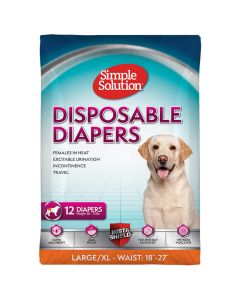 Simple Solution Disposable Diapers for Dogs Large 12 pack