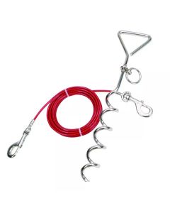 Titan Spiral Stake & Tie Out Combo for Dogs up to 80 lbs.