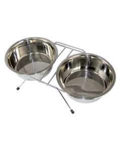 Indipets Stainless Steel Double Diners w/Bowls 2 qt.