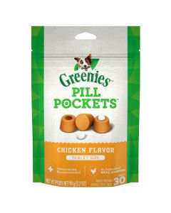 Greenies Pill Pockets for Dogs Chicken Flavor Tablet Size Dog Treats 3.2 oz