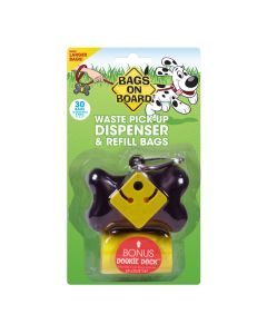 Bags on Board Black Pick-Up Dispenser & Refill Bags 30ct
