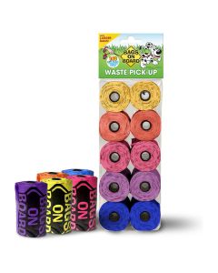 Bags On Board Premium Waste Pick-up Bags Rainbow Refills 140 ct