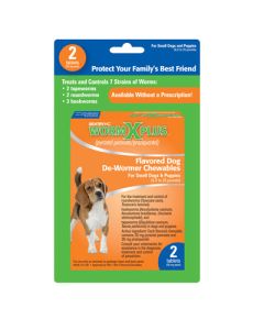 WormX Plus Dog De-Wormer Chewables For Small Dogs 6-25lbs. 2 ct.