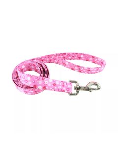 Coastal Styles Dog Leash Polka Dot Pink 1" x 6'