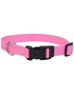 Coastal Adjustable Dog Collar with Plastic Buckle Bright Pink 3/8" X 8"-12"