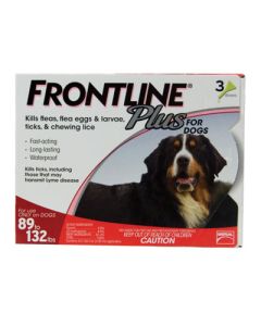 Frontline Plus Dog over 89-132# 3 Pack