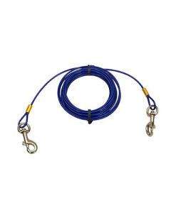Coastal Titan Medium Cable Dog Tie Out with Brass Plated Snaps 10'