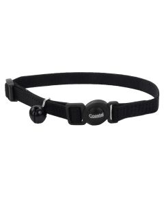 Coastal Safe Cat Adjustable Snag-Proof Breakaway Collar 3/8” x 8”-12” Black