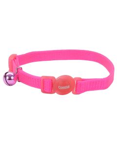 Coastal Safe Cat Adjustable Snag-Proof Breakaway Collar 3/8” x 8-12” Neon Pink