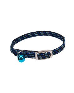 Coastal Li'l Pals Elasticized Safety Kitten Collar with Reflective Thread Blue 5/16"