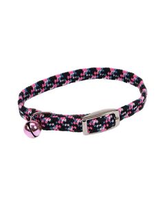 Coastal Li'l Pals Elasticized Safety Kitten Collar with Reflective Thread Pink 5/16"