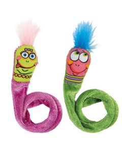 Petmate Fat Cat Kitty Hoots Assorted Springy Worms Catnip Cat Toys 2 pk