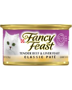 Fancy Feast Classic Paté Tender Beef and Liver Gourmet Cat Food 3oz