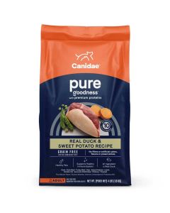 CANIDAE Grain Free PURE Real Duck & Sweet Potato Recipe 4 lbs.