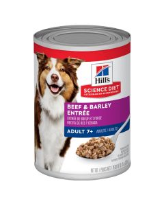 Hill's Science Diet Adult 7+ Beef & Barley Entree Can Dog Food 13 oz
