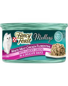 Fancy Feast White Meat Chicken Florentine with Garden Greens Cat Food 3oz