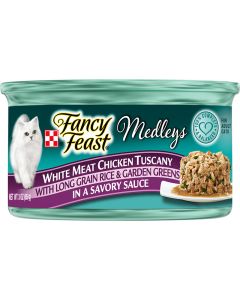 Fancy Feast White Meat Chicken Tuscany with Long Grain Rice and Garden Greens Cat Food 3oz