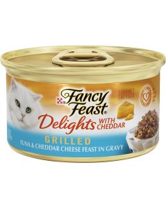 Fancy Feast Delights with Cheddar Grilled Tuna and Cheddar Cheese Cat Food 3oz