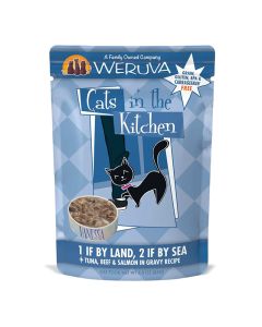 WERUVA Cats in the Kitchen 1 If By Land 2 If By Sea Tuna, Beef & Salmon in Gravy 3 oz