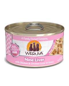 WERUVA Nine Liver with Chicken and Chicken Liver in Gravy Canned Cat Food 3 oz.