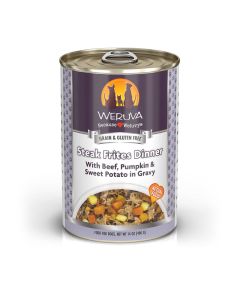 WERUVA Steak Frites Dinner with Beef, Pumpkin & Sweet Potato in Gravy Dog Food 14 oz.
