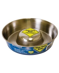 Durapet Slow Feed Stainless Steel Pet Bowl Medium 54 oz.