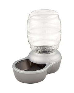 Petmate Replendish Waterer with Microban Pearl Silver Gray Medium