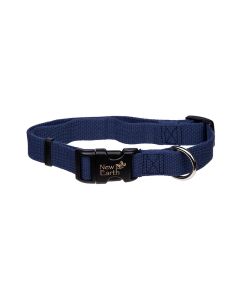 Coastal New Earth Soy Adjustable Indigo Blue Dog Collar 5/8" X 8-12"