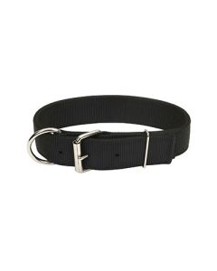 Coastal Macho Dog Double-Ply Nylon Collar with Roller Buckle Black 1 3/4" X 26"