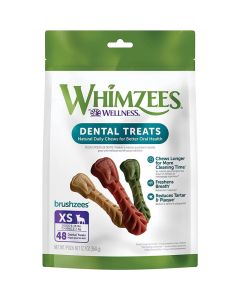 Whimzees Brushzees Dental Dog Treats Extra Small 48 ct