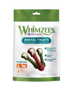 Whimzees Brushzees Large Dental Dog Treat 6 ct