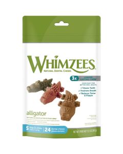Whimzees Alligator Dental Dog Treats Small 24 ct