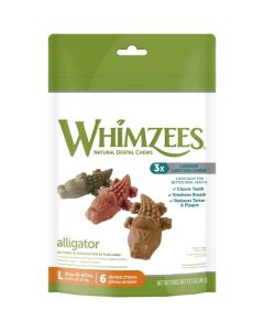 Whimzees Alligator Dental Dog Treats Large 6 ct