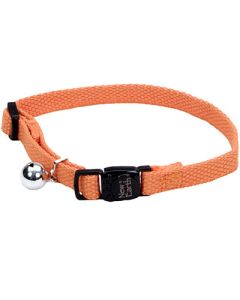 Coastal New Earth Soy Adjustable Cat Collar With Bell Pumpkin 3/8" x 8-12"