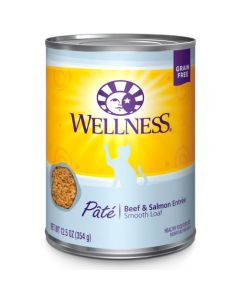 Wellness Complete Health Pate Beef & Salmon Entree Canned Cat Food 12.5 oz