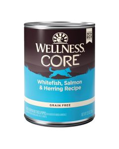 Wellness Core Grain Free Salmon, Whitefish & Herring Formula Canned Dog Food 12.5 oz.