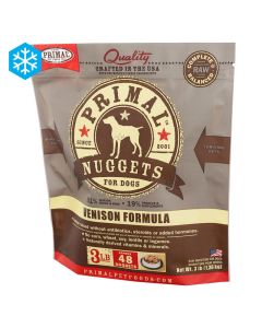 Primal Raw Frozen Nuggets for Dogs Venison Formula 3 lbs