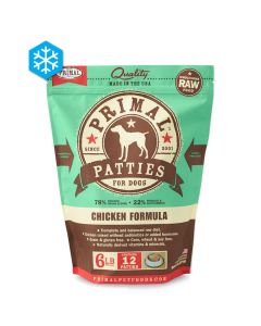 Primal Wholesome Raw Patties for Dogs Chicken Formula 6 lb.