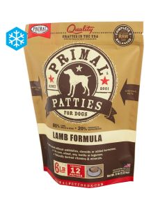 Primal Raw Frozen Patties for Dogs Lamb Formula 6 lbs
