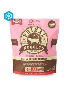 Primal Wholesome Raw Nuggets for Cats Beef & Salmon Formula 3 lb.
