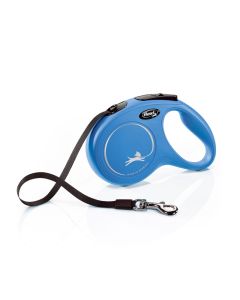 Flexi Classic Retractable Tape Leash Blue 16 ft For Small Dogs up to 33 lbs