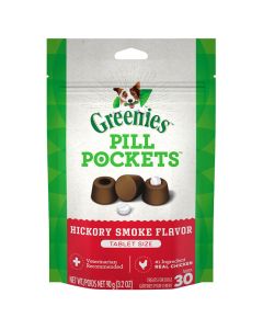 Greenies Pill Pockets for Dogs Hickory Smoke Flavor Tablet Size Dog Treats 3.2 oz