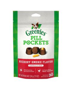 Greenies Pill Pockets for Dogs Hickory Smoke Flavor Capsule Size Dog Treats 7.9 oz
