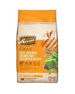 Merrick Classic Adult All Breed Classic Chicken, Brown Rice & Green Pea Recipe Dog Food 25 lbs.
