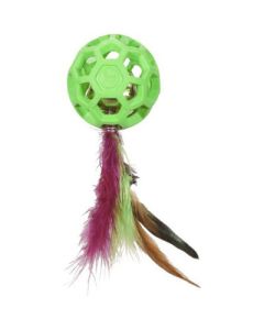 JW Pet Cataction Feather Ball With Bell Cat Toy