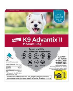 K9 Advantix II Flea & Tick Topical for Dogs 11 - 20 lbs. 2 Pack