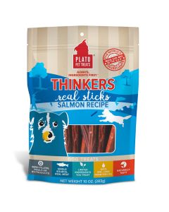 Plato Pet Treats Thinkers Real Sticks Salmon Recipe Dog Treats 10 oz.