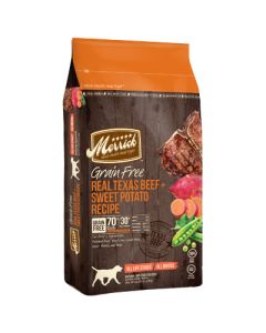 Merrick Grain free Real Texas Beef & Sweet Potato Recipe Dry Dog Food 22 lbs.