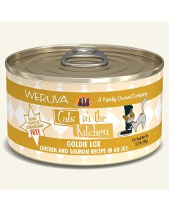 WERUVA Cats in the Kitchen Goldie Lox  - Chicken and Salmon Recipe Au Jus Canned Cat Food 3.2 oz