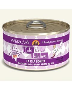 WERUVA Cats in the Kitchen La Isla Bonita - Mackerel and Shrimp Au Jus Canned Cat Food 3.2 oz